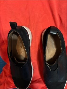 Vionic Black Slip-On Loafers with White Sole